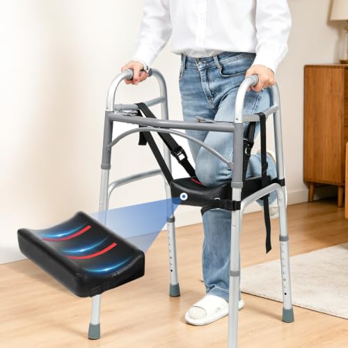 Knee Sling Attachment for Walker, Adjustable Leg Support Pads | Comfortable Ergonomic Leg Lift with Safety Pads, Fits Most Walkers, Supports Up to 300 lb