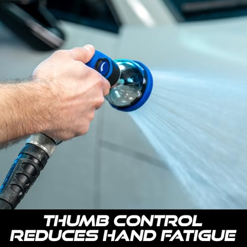 VIKING Hose Nozzle, 10 Spray Patterns, Thumb Control for Cars and Homes | Water Hose Nozzle, Adjustable Heavy Duty Thumb Control for Car Washing Kit, Watering Plants, Washing Pets, and Home Use - style: 10 Pattern Thumb Control
