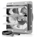 10" Shutter Exhaust Fan,1160CFM,5-Blade,Ball Bearing,Power Switch | 35W for workshops,barns,attics,garages and sheds.Foam sealing edge blocks drafts,rain and bugs.Rust-proof steel construction - size: 10in