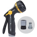 Melnor 65187AMZ RelaxGrip 8-Pattern Hose Nozzle with Quick Connect Bundle, Ergonomic Rear Trigger, Lightweight Water Nozzle, Arthritis Foundation Ease of Use Certified, Black, Yellow - size: 8-Pattern, style: Rear Trigger