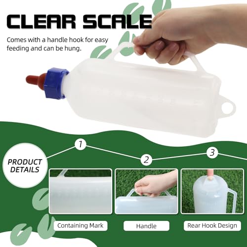 1000ML Baby Lamb Milk Feeder Bottle with Handle and Detachable Nipple,Calf Sheep Lamb Bottles for Baby Lambs Feeding Nursing Bottle Cup with a Replacement Nipple (1000ml) - size: 1 Count (Pack of 1)