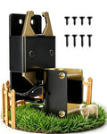 Valchoose Heavy Duty 2 Way Gate Latch, 8 Screws and Instructions, 1 Set | One Hand Pull Pin Opener, Padlock Hole, No Welding Round Tube Mount, Fits Livestock Fence Horse Corral Pasture Stable Ranch