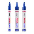 Blue Paint Markers, 3 Pack Oil-Based Waterproof Quick Dry Permanent Paint Pen Set for Rocks Painting, Wood, Fabric, Plastic, Canvas, Glass, Mugs, Metal, Tire, Stone, DIY Craft - color: Blue