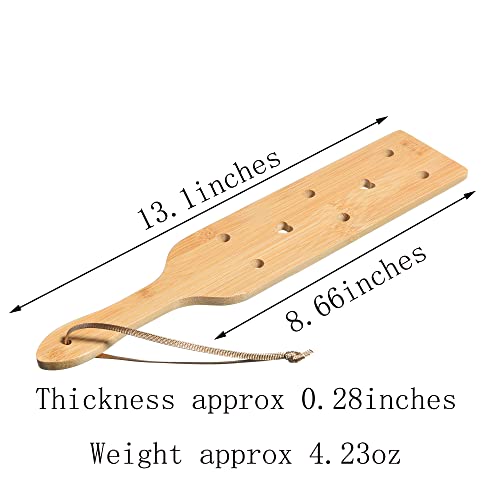 13.1inch Wooden Bamboo Lightweight Paddle with Airflow Holes | Solid Durable Paddle with Smooth Surface,Fraternity Or Sorority Greek Wood Paddle - color: bamboo13.1