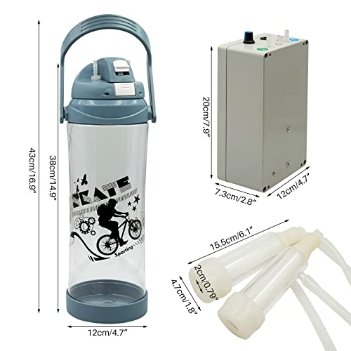 3L Goat Milking Machine Electric Pulsation Vacuum Pump Goat Milker | Portable Milking Machine for Goat, Adjustable Speed, 2 Teat Cups - style: Sheep