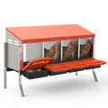 Metal Chicken Nesting Box with Easy-Collect Tray & Lid – 3/4/2x2 Compartment Heavy Duty Roll Away Nesting Boxes for Chickens, Wall Mount or Freestanding, Galvanized Steel Hen Laying Box for Coop