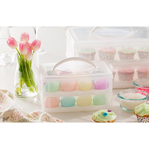 Snapware (2-Layer,24 Eggs Plastic Detachable Deviled Egg Carrier Storage Container With Lid and Handle,Freezer Dishwasher Microwave Safe,(Pack of 6) - size: Medium (Pack of 6)