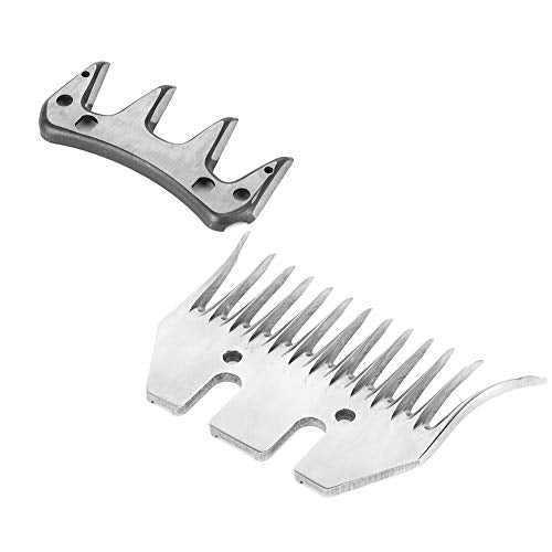 Stainless Steel Sheep Clippers Replacement Shearing Cutter 13 Tooth Curved with Upper Serration, 9 13 Tooth Straight Curved for Goat Grooming Livestock Trimming, Reduces Snagging o - size: 13-tooth curved (+ swing )