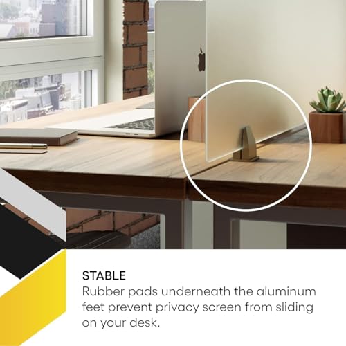 OBEX Acrylic Free Standing Screen, Divider for Desk Privacy Home & Office Partitions for Table Top Workstation, Portable Cubicle Panel for Work, 12" x 24", Frosted - color: Frosted, size: 12"H X 24"W