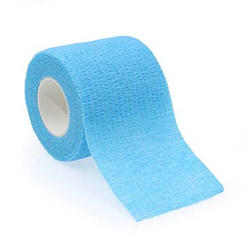 Self Adhesive Bandage Wrap Animal Cohesive Bandage Self Adherent Wrap First Aid Tape for Dogs Cats Horses Birds & Wrist Healing Ankle Sprain (2 Inch Blue Change 12 Rolls) - color: 2 Inch Blue Change 12 Rolls
