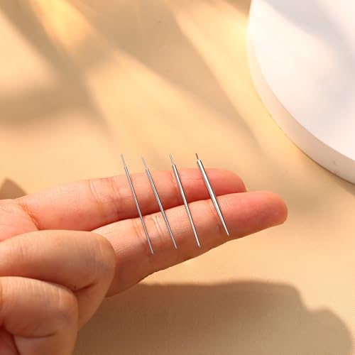 GEMQUEEN Piercing Ball Grabber Tool, 14-20G Taper for Changing Jewelry | Surgical Steel Flat Back Earrings Threader Tool Insertion Pin, Body Piercing Kit for Ear Rook Conch Nose Lip Jewelry Removal - style: Straight Threadless(14G 16G 18G 20G)