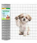 Welded Wire Fence 4Ft x 50Ft 15Ga Chicken Wire Fencing Garden | Border Fencing Roll Metal Wire Mesh for Yard Vegetable Plant Protection Poultry Netting