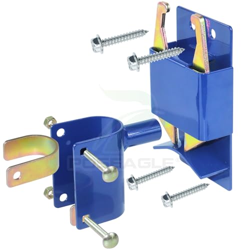 [Upgraded] 2 Pack Blue S16100100 Two Way Lockable Gate Latch | Include Hardware and Screwdriver, for Farm Gate Latch, Metal Gates with 1-5/8" to 2" Diameter Round Tubes - color: A06 xS16100300 Gate Latch for 1-5/8" to 2" Tubes
