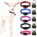 5 Pack Goat Collars Reflective Goat Collars with Grazing Copper Bells and Adjustable Nylon Collar with Anti-Lost Loud Bronze Bell for Farm Animal Goat Sheep Horse Cow(Size:S Neck 12-16") - size: S-Small (Neck 12-16")