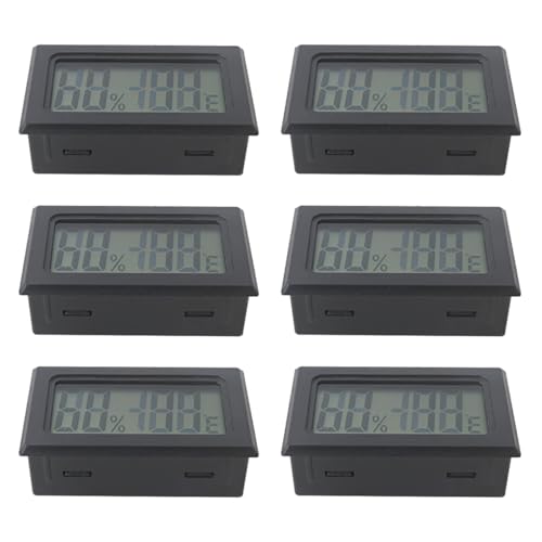 Pack of 6 Mini Small Digital Hygrometer Thermometer Indoor Temperature and Humidity Meter Gauge with Temp Humidity Sensor Monitor Fahrenheit,Universal Use for Jars,Home,Room