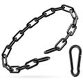 Gate Chain Lock, 23.6 Inch Chain Fence Gate Latch, Black Dia 4mm-1Pc | Outdoor Hardware Lock Chain with Carabiner for Yards, Pet Cages, Horse Goat Dog Stall Barn and Fence Gates - color: Black Dia 4mm-1pc