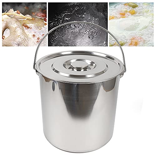 Extra Thick 304 Stainless Steel Milk Can, Milk Jug Milk Pail Anti-Leak Liquid Storage Transport Container with Sealed Lid and Carry Handle Tote Jug for ice, meat, fish, food, rice (20L/5.3Gal) - size: 20L/5.3Gal