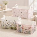Wild Flowers Shelf Basket Floral Baby Shower Basket for Kids Girls Room Rectangle Clothes Toys Cube Storage Basket (Flowers) - color: Wild flower