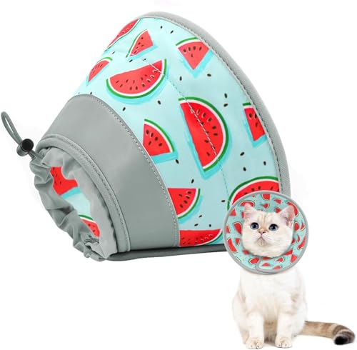 Cat Cone Collar Soft to Stop Licking, Adjustable, Foldable Lightweight Kitten Cones After Surgery Recovery for Cats & Kittens, Cat Cone Alternative, Easy Eating (Blue, L) - color: Blue, size: L