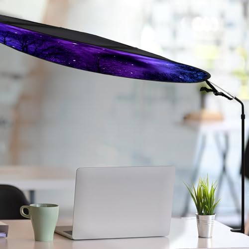 1 Pack Large Adjustable Office Cubicle and Desk Shade,51'' Portable Cubicle Light Shade with Clamp Foldable Rotatable Canopy Blocks Light or Disturbance for Working Accessories (Stars) - style: Stars