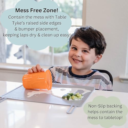 Silicone Placemat with Table Edge Bumper for Baby Toddler Suction Cup Safety Mat (Sky Blue) - color: Sky Blue, size: 10.5" Baby