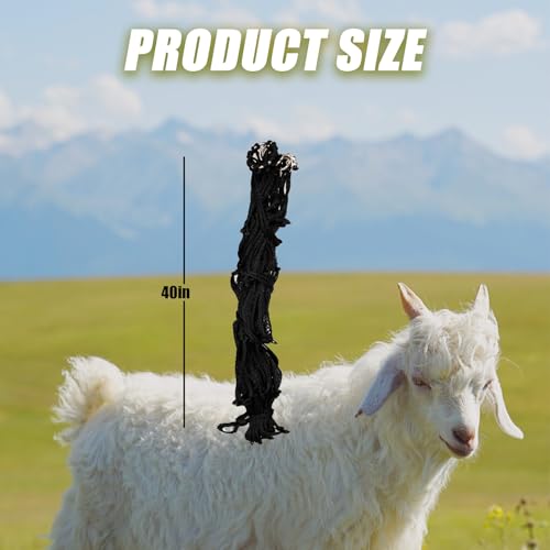 2 PCS Feed Hay Net, Hay Bag 40" Length and 4" Larger Holes with Metal Rings for Horses, Goat, Barn Supplies, Trailer & Stalls, Simulates Grazing, Reduce Waste