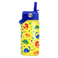 Dinosaur Kids Water Bottle - 12 Oz Insulated Stainless Steel - Straw Lid for Toddlers & Kids - School & Sports Travel Cup - color: Dinosaur 2