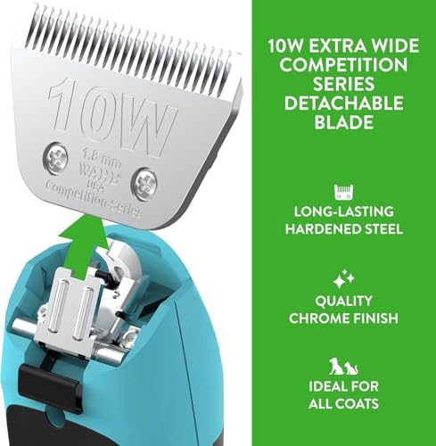 Wahl Professional Animal Competition Blade, 2377-100, 10 W | Extra Wide, Detachable Blade with 1/16 in Cut Length - size: 10 W