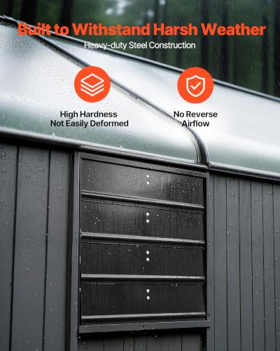 VEVOR 18 inch Shutter Exhaust Fan Wall-Mount Variable Speed Temperature, Automatic Louvers Sturdy Steel Housing, Low Noise, Ventilation and Cooling for Attic, Garage, Barn, Greenhouse, Workshop - size: 18 Inch