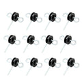 12 Pcs Farm Electric Fence Gate Handle Anchors, Black | Wood Post Screw-in, Electric Fence Insulator