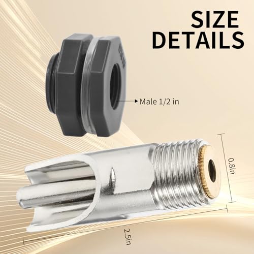 5 Sets Automatic Pig Nipple Drinkers Kit Auto Pig Watering System Stainless Steel with 5 Pcs Brass Water Tank Connector Hole Opener and Tape for Pig Goats Swine Piglets Drinking