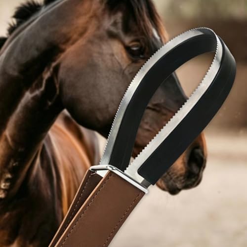 Metal Shedding Blade, Dual-Sided Shedding Blade Horse Hair Brush（2Pcs） | Versatile For Horses,Cattlem,sheep,Large Dogs,ComfortableNon-Slip PU Handle - size: 2 pcs
