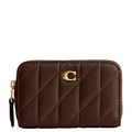 Coach Small Zip Around Card Case with Pillow Quilting - color: Maple, size: One Size