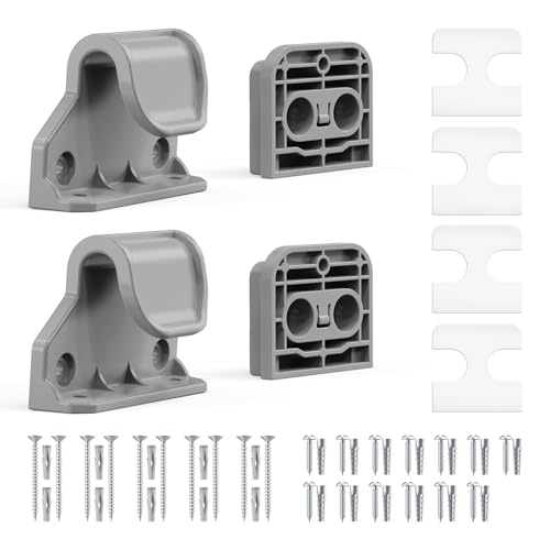 EZIGO Retractable Baby Gates Replacement Parts for 150/180/200'' Dog Gate | Full Set Wall Mounting Accessories Including Brackets, Latches, Screws for Extra Wide Baby Gate Retractable Dog Gate, Gray - color: Gray, size: Large