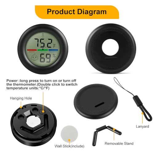 Digital Hygrometer Indoor Thermometer Humidity Meter | Room Temperature Hydrometer Monitor Gauge for 3D Printer, Home, Office, Greenhouse, Incubators