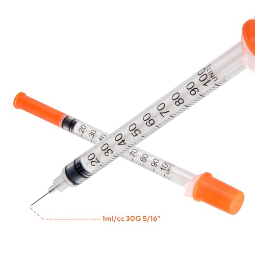 1ML Syringe, Measuring Syringes Lab Supplies, Individually Wrapped, Pack of 50