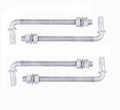 J-Bolt Post Hinge with 5/8" Hinge Pin Galvanized Post Gate Hinge for Chain Link Fence, Washers & Nuts Included (8" (4 Pcs)) - size: 8" (4 Pcs)