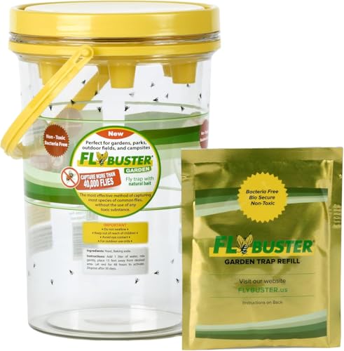 Flybuster - Garden Fly Bait Refill Pack, Natural & Non-Toxic Fly Bait Granules for All Resuable Outdoor Fly Traps (Flybuster Refill Pack, Garden Size) - size: Garden (1-Pack)