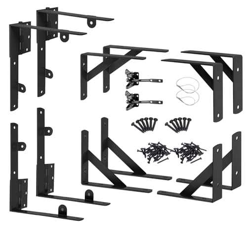 Gate Corner Brace Bracket Anti Sag Gate Frame Hardware Kit for Wooden Gate Fence with a Latch - size: Double Door Set
