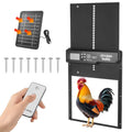 Solar-Powered Automatic Chicken Coop Door with LCD Display, Timer & Light Sensor, 4 Operation Modes, Aluminum Alloy Construction, 20M Remote Control – Secure and Convenient Poultry Door
