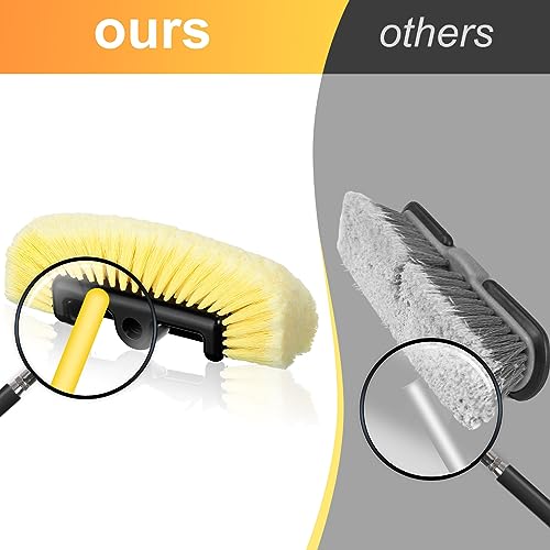 2 Pcs Car Wash Brush Heads Soft Bristle Flow Thru,12 Inch,Yellow (Pack of 2) - color: Yellow, size: 12 Inch (Pack of 2)