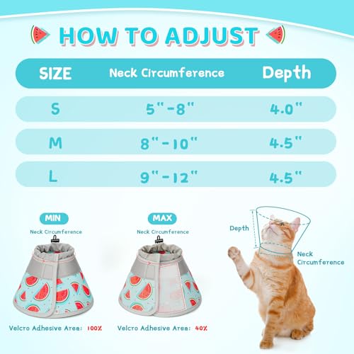 Cat Cone Collar Soft to Stop Licking, Adjustable, Foldable Lightweight Kitten Cones After Surgery Recovery for Cats & Kittens, Cat Cone Alternative, Easy Eating (Blue, M) - color: Blue, size: M
