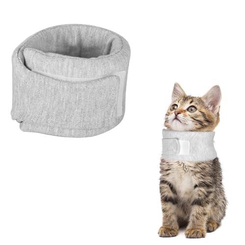 Cat Neck Brace, Adjustable Breathable Elizabethan Collar for Pet After Surgery Recovery Cat Neck Cervical Cone for Small Medium Dogs Puppies Kittens with Neck Circumference 8.2-10.2 Inch (Grey, S) - size: Small