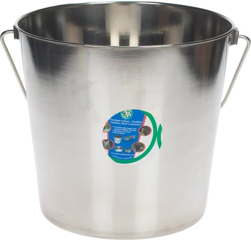 Advance Pet 16 Qt (4 Gal) Stainless Steel Bucket – Heavy Duty, Rust Resistant, Dishwasher Safe for Dogs, Livestock & Kennels - size: 16 quart
