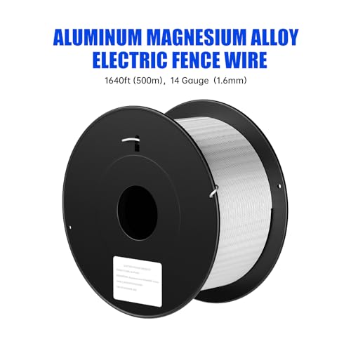 Aluminum Magnesium Alloy Wire 14 Gauge 1640ft (500m) - Diameter 1.6mm Stranded Wire for Electric Fence | High Conductivity & Durability