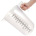 1 Gallon / 5 Quart / 5000 ml Large Plastic Measuring Pitcher with Handle, Clear Heavy Duty Mixing Pitcher with mL/QT/GAL Markings for Garden, Pool Chemicals, Motor Oil & Kitchen - size: 160 fl oz