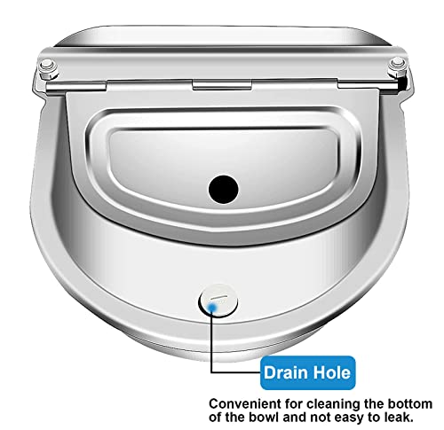 Automatic Livestock Waterer Bowl, 304 Stainless Steel Water Dispenser | Rust-Resistant Stainless Steel, Dual Float Valves, Automatic Refill System, Durable Design For Barns Farms And Outdoor Use