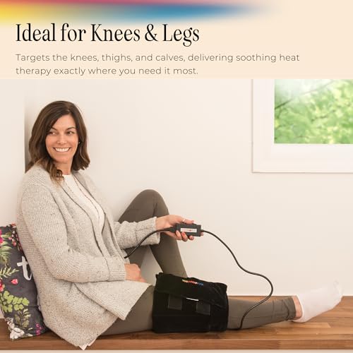 Thermotex Far Infrared Knee Heating Pad, Heated Pad for Knee, Thigh & Calf | FSA-HSA Eligible, Deep Penetration (2.36 Inches), For Pain Relief, Joint Support & Recovery, Dual Heat Inserts