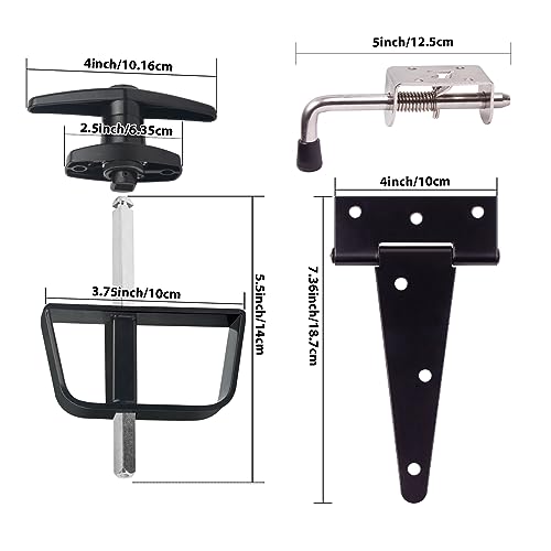 Shed Door Hardware Kit - Complete Gate Set with Hinges, Latch, Lock & Handle for Your Shed Door - size: 5.5 inch-BIG-T