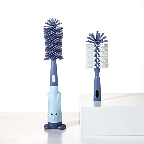 Silicone Baby Bottle Brush with Stand, Water Bottle Brush Cleaner Set | Cup Cleaning Brush, Multifunctional Cleaning Brush Set - color: Dark Blue 1